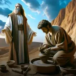 vaso de barro nas maos do oleiro