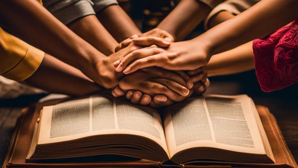 Pessoas de mãos dadas no Culto de Ensino e Oração