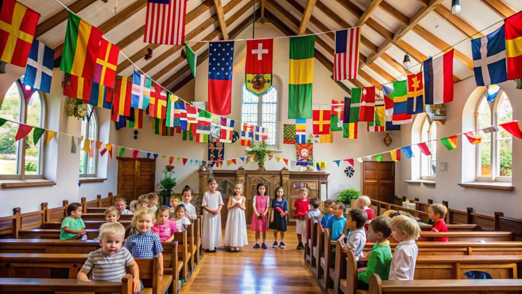 crianças no culto de missões infantil