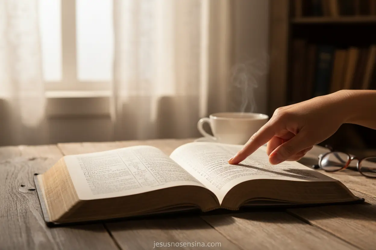 A Bíblia e a Insegurança Espiritual Bíblia aberta iluminada para estudo