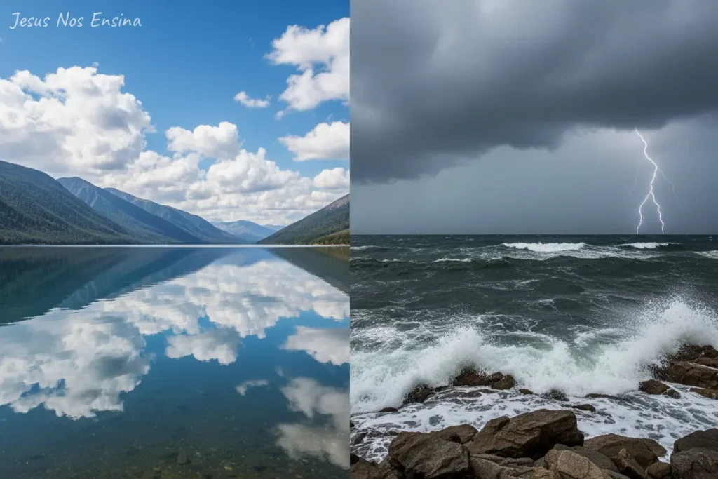 Águas Calmas e Turbulentas em Sonhos Sonhar com água: águas calmas e turbulentas.