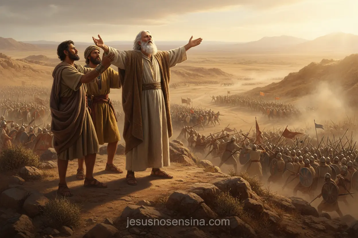 Arão e Hur Sustentam Moisés Como apoiar a liderança da igreja com exemplos bíblicos