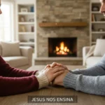 Aliança no Casamento Cristão: Mais que Contrato, Um Pacto Divino Um casal cristão de mãos dadas, simbolizando a união e a superação do orgulho no casamento.