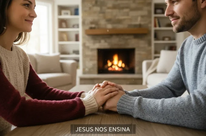 Orgulho no Casamento: O Caminho Bíblico para a Humildade e Unidade Um casal cristão de mãos dadas, simbolizando a união e a superação do orgulho no casamento.