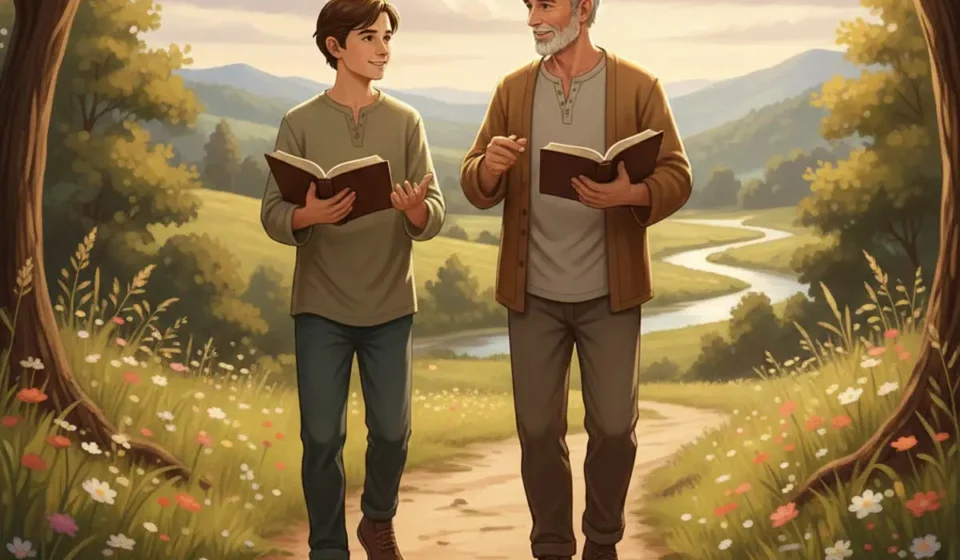 Como Fazer Discipulado: Como Funciona o Discipulado Bíblico na Prática Pessoas caminhando juntas estudando a Bíblia em um discipulado cristão