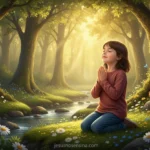 Evangelismo Infantil: Guia Prático para Crianças Compartilharem a Fé Criança orando em um ambiente natural.
