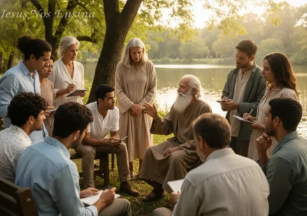 Fazer Discípulos: O Chamado Essencial de Jesus para Você Grupo de pessoas aprendendo sobre discipulado cristão.