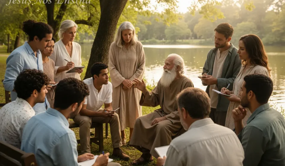 Fazer Discípulos: O Chamado Essencial de Jesus para Você Grupo de pessoas aprendendo sobre discipulado cristão.