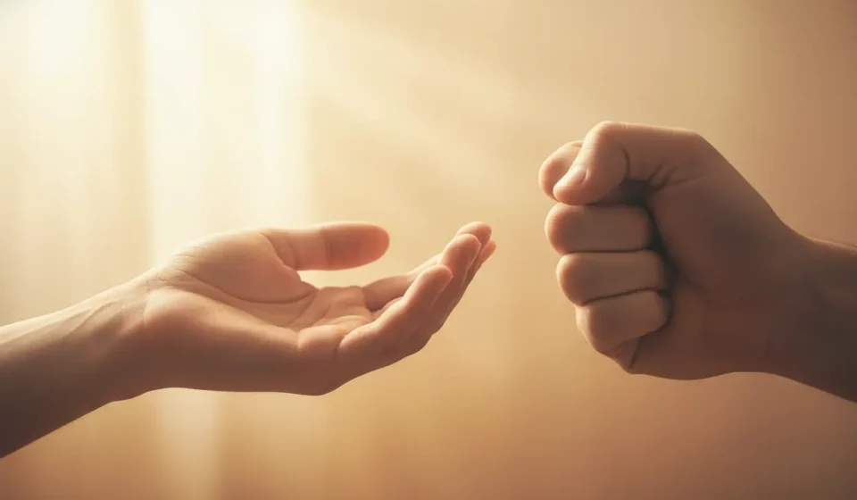 Discipulado que Cura: Como Ajudar Alguém Ferido Emocionalmente Mãos em gesto de apoio para cura emocional