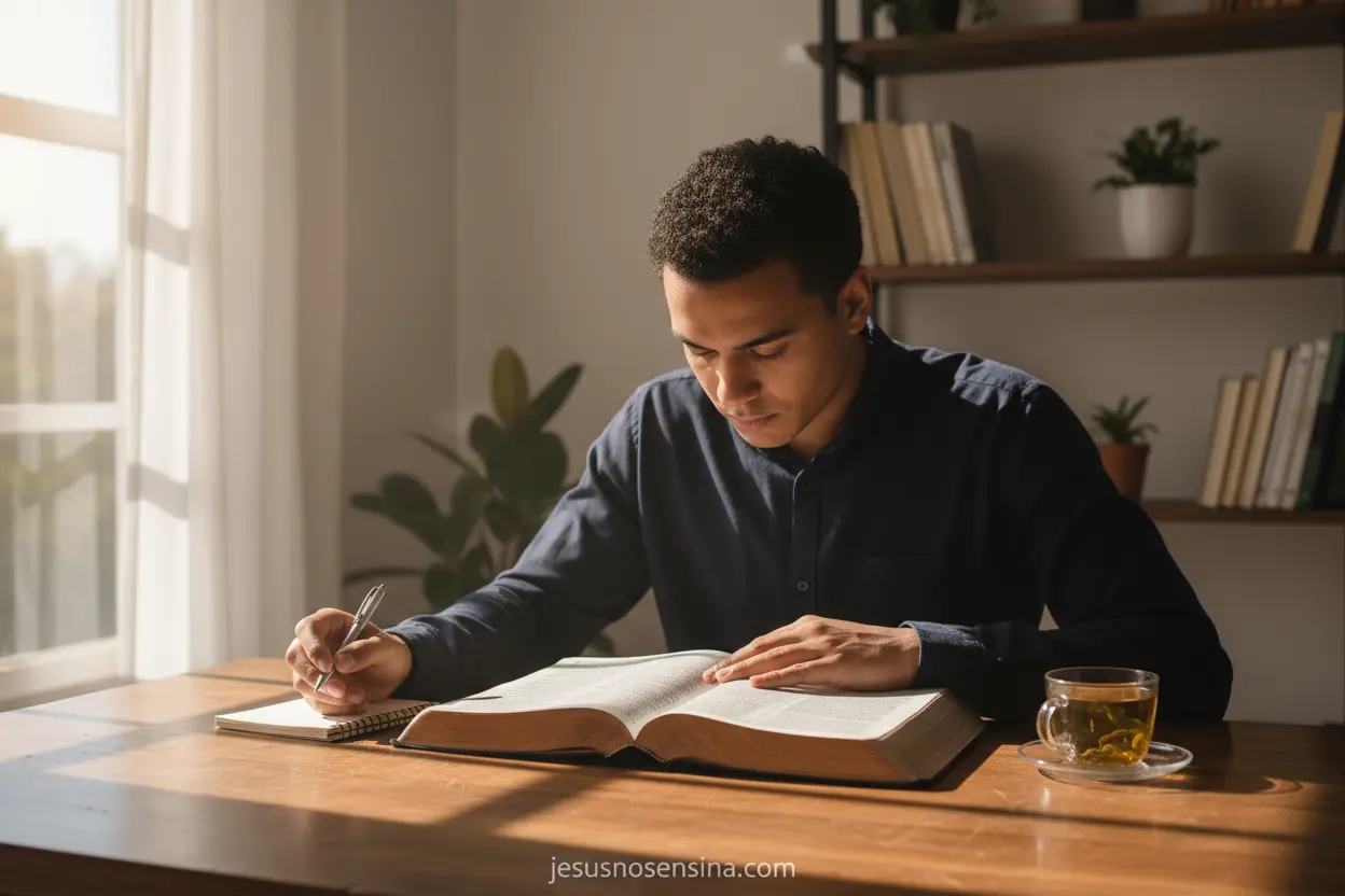 Estudo Aprofundado da Bíblia Pessoa lendo a Bíblia, estudo das doutrinas cristãs