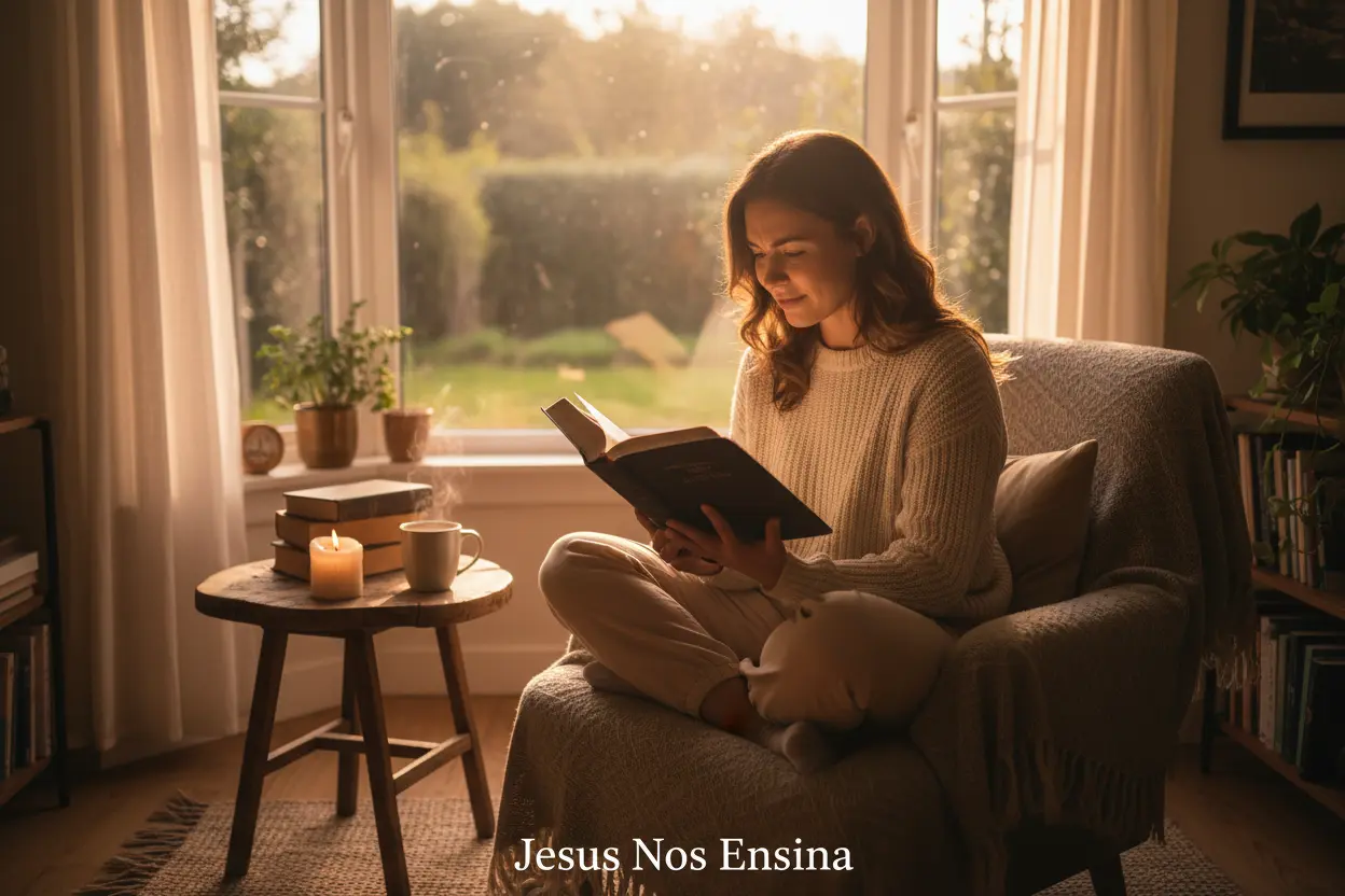 Estudo Bíblico: Revelando a Identidade Mulher lendo a Bíblia, descobrindo sua identidade em Cristo.