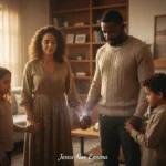 Propósito de Deus para Jovens: Encontre Sua Missão e Viva com Significado Família orando unida em casa, buscando proteção espiritual.