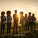 Identidade em Cristo: Superando Rótulos e Crises na Adolescência Grupo de jovens olhando para o horizonte, simbolizando a busca pelo propósito de Deus.