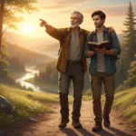 Como Implantar um Ministério de Discipulado na Igreja Local Discipulador cristão caminhando ao lado de um discípulo em jornada espiritual