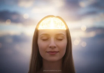 Renove Sua Mente! A Chave Para Uma Vida Cristã Transformada Pessoa com luz na cabeça, simbolizando renovação da mente