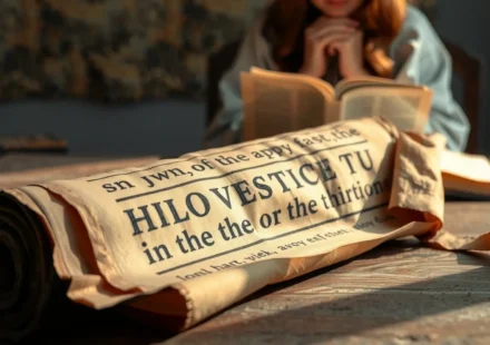 Pergaminho antigo com texto bíblico