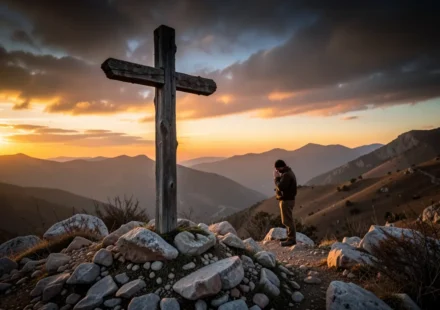 Cruz em colina, símbolo da mensagem de 1 Coríntios 1:18