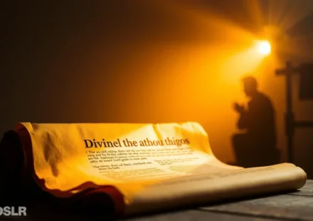 Antigo pergaminho iluminado, simbolizando a revelação da porção dobrada do espírito.