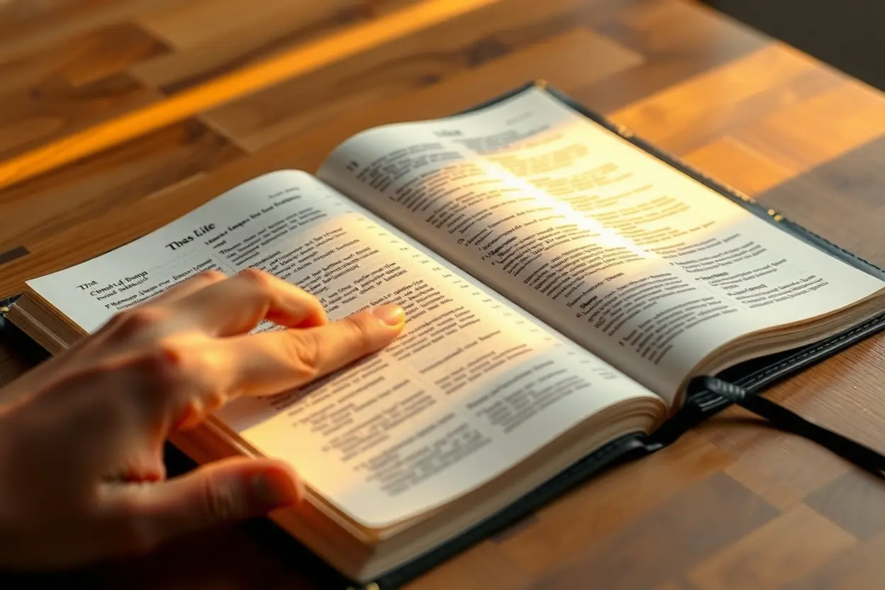 Bíblia aberta com luz, ensinando a fé