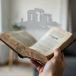 Mão segurando Bíblia aberta em Ageu 1:4