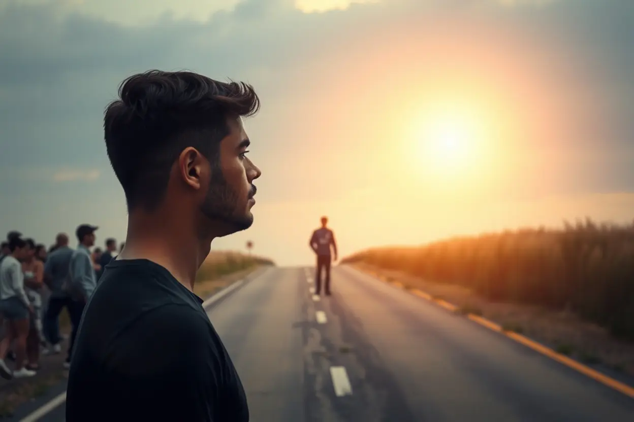 Pessoa escolhendo entre agradar a homens ou a Deus.