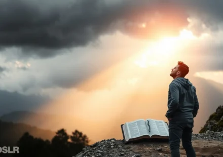 Pessoa serena em meio a tempestade, simbolizando o significado de Tiago 1:2.