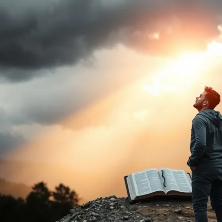 Pessoa serena em meio a tempestade, simbolizando o significado de Tiago 1:2.