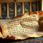 Pergaminho antigo com nomes de linhagens bíblicas.