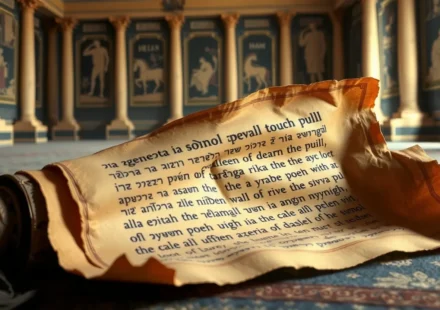 Pergaminho antigo com nomes de linhagens bíblicas.