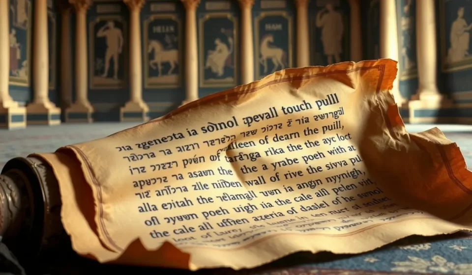 Pergaminho antigo com nomes de linhagens bíblicas.