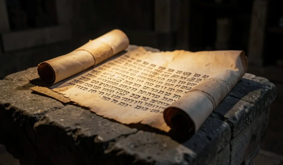 Pergaminho hebraico com 2 Crônicas 7:14