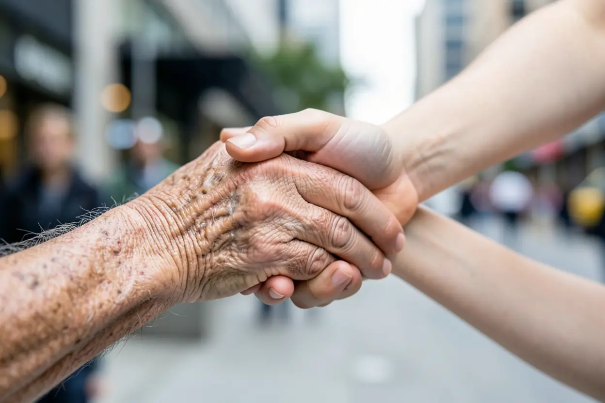 Mãos em gesto de reconciliação, aplicando a mensagem de Jonas 4:2.