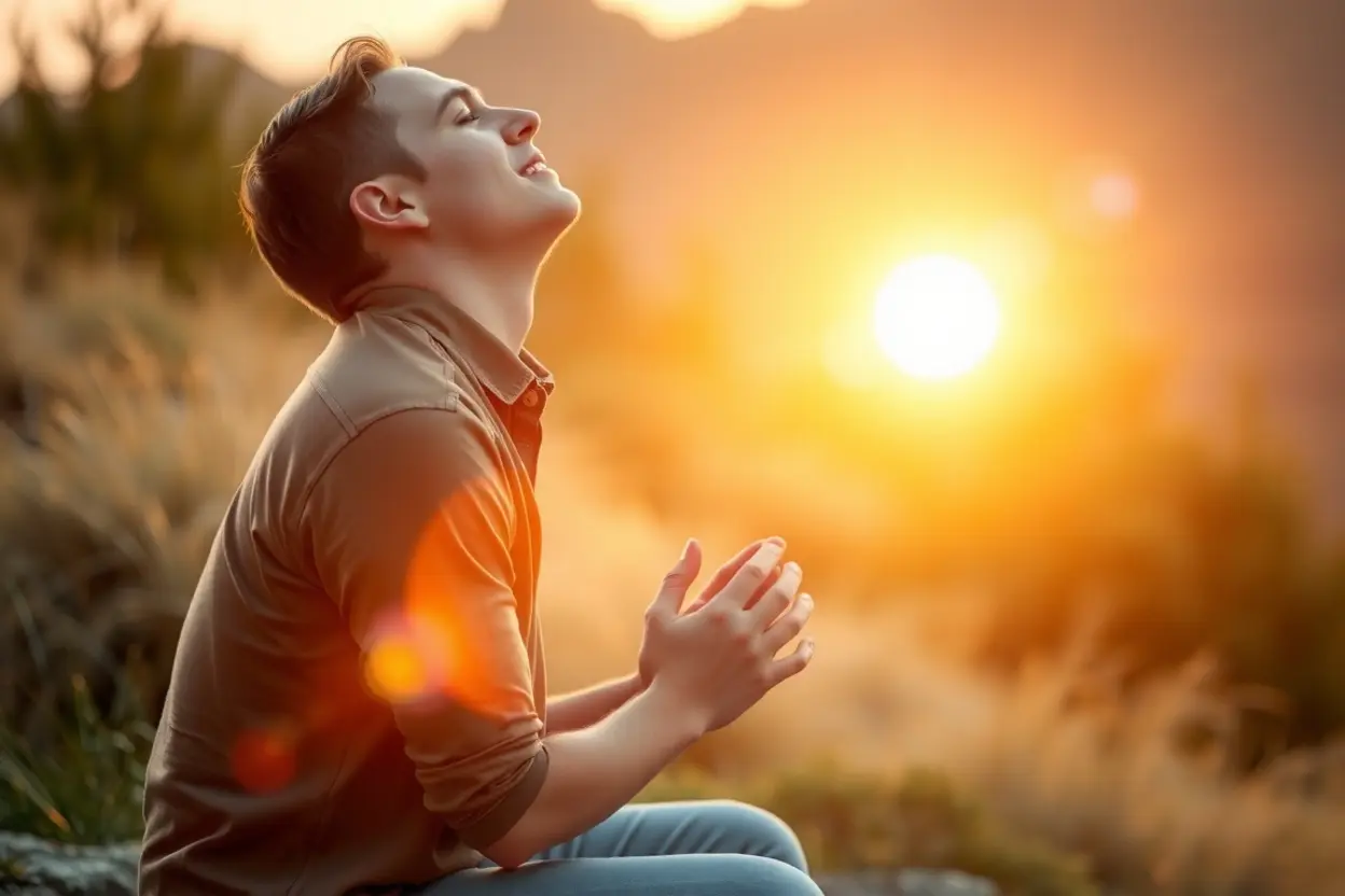 Aplicando a Oração de Jabez Pessoa orando em ambiente natural