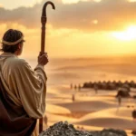 Arão e Moisés liderando o povo no deserto