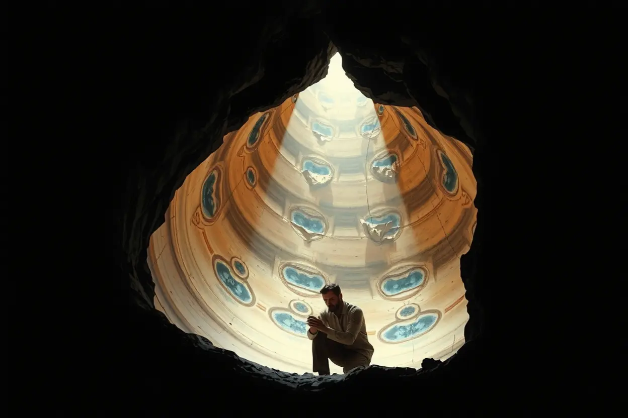 Homem orando dentro do grande peixe