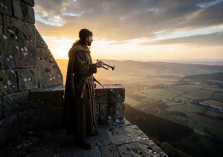 Ezequiel 33:7: A Responsabilidade do Atalaia na Teologia Bíblica Homem em torre de vigia, simbolizando a responsabilidade do atalaia.