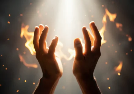 Pessoa buscando o batismo com fogo e Espírito Santo