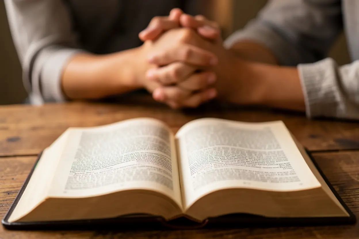 Bíblia aberta sobre a comunicação no lar