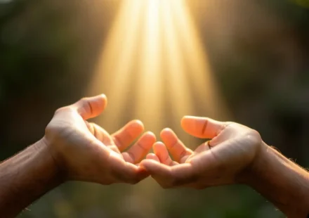 A Bondade de Deus em Romanos 2:4: Exegese e Implicações Comportamentais Mãos abertas recebendo luz dourada, simbolizando a bondade divina.