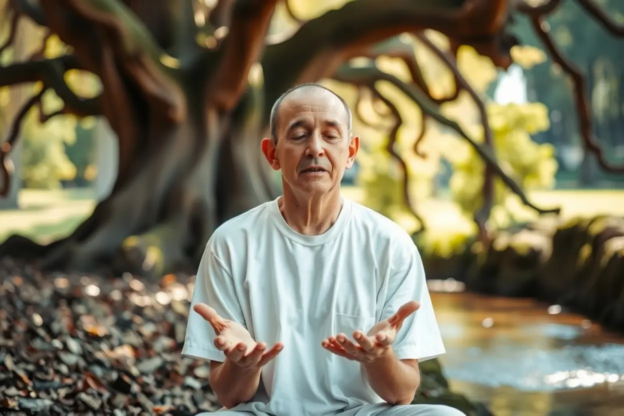 Obadias 1:3 significado o orgulho do teu coração te enganou: pessoa ajoelhada em oração, simbolizando humildade e entrega.