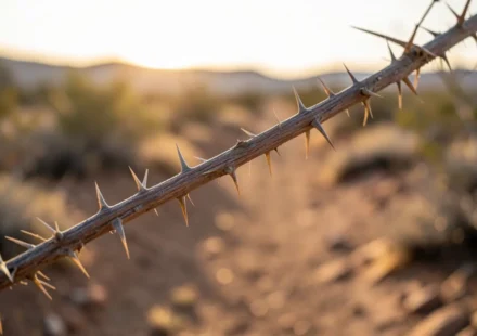Ramo espinhoso bloqueando caminho