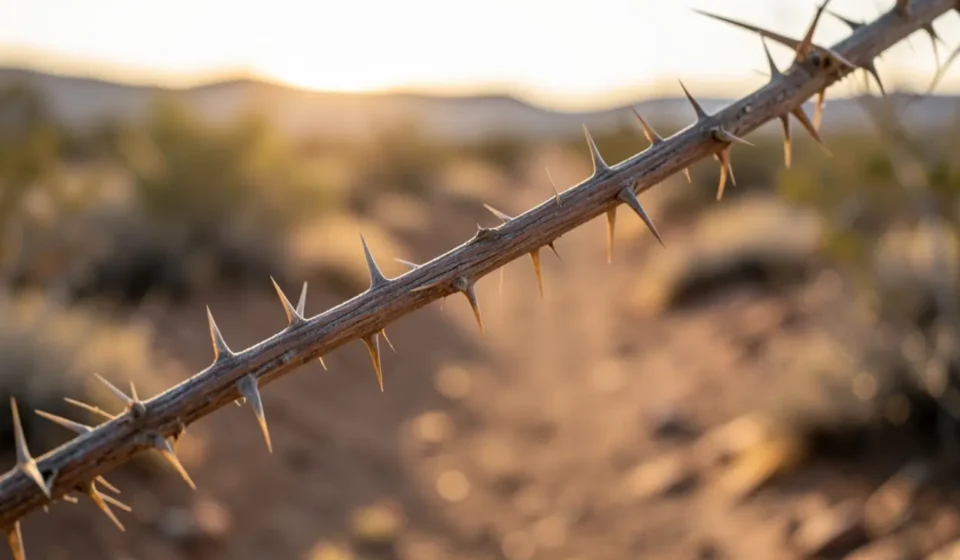 Ramo espinhoso bloqueando caminho