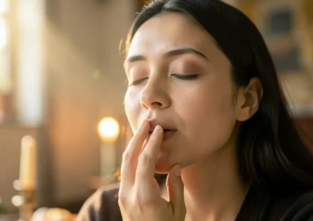 Cantares 1:2: O Beijo Divino que Transforma Sua Alma Pessoa em oração, simbolizando o beijo divino de Cantares 1:2.