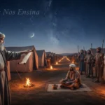 Por que Deus mandou contar o povo em Números 1? Entenda o propósito Homens sendo contados no acampamento israelita, simbolizando o censo em Números 1:1.