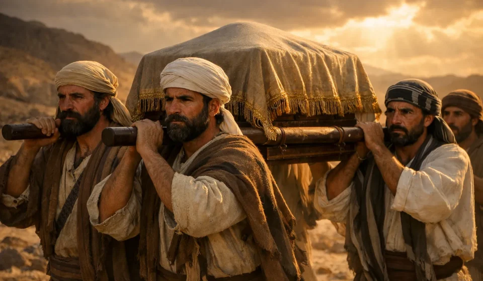 Homens israelitas carregando o Tabernáculo