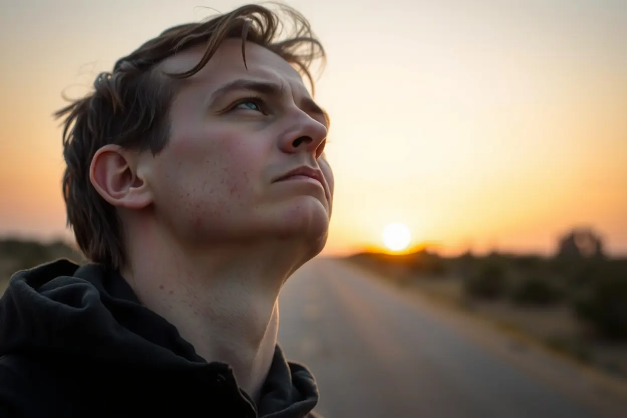 Pessoa em oração, simbolizando a fé pessoal.