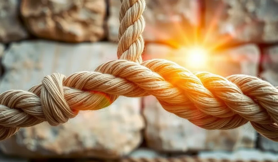 Três cordas entrelaçadas simbolizando a união e força.