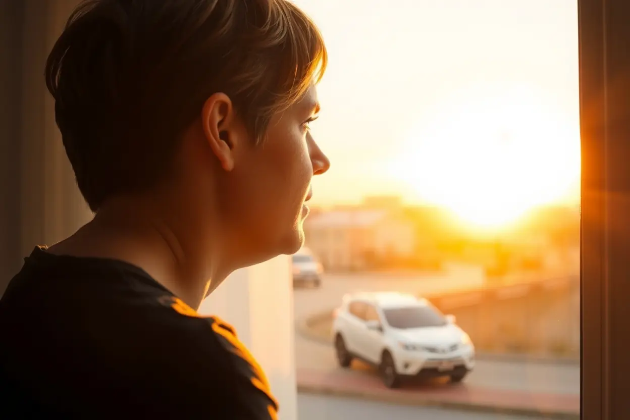 Pessoa contemplando o amanhecer, simbolizando cura e renovação.