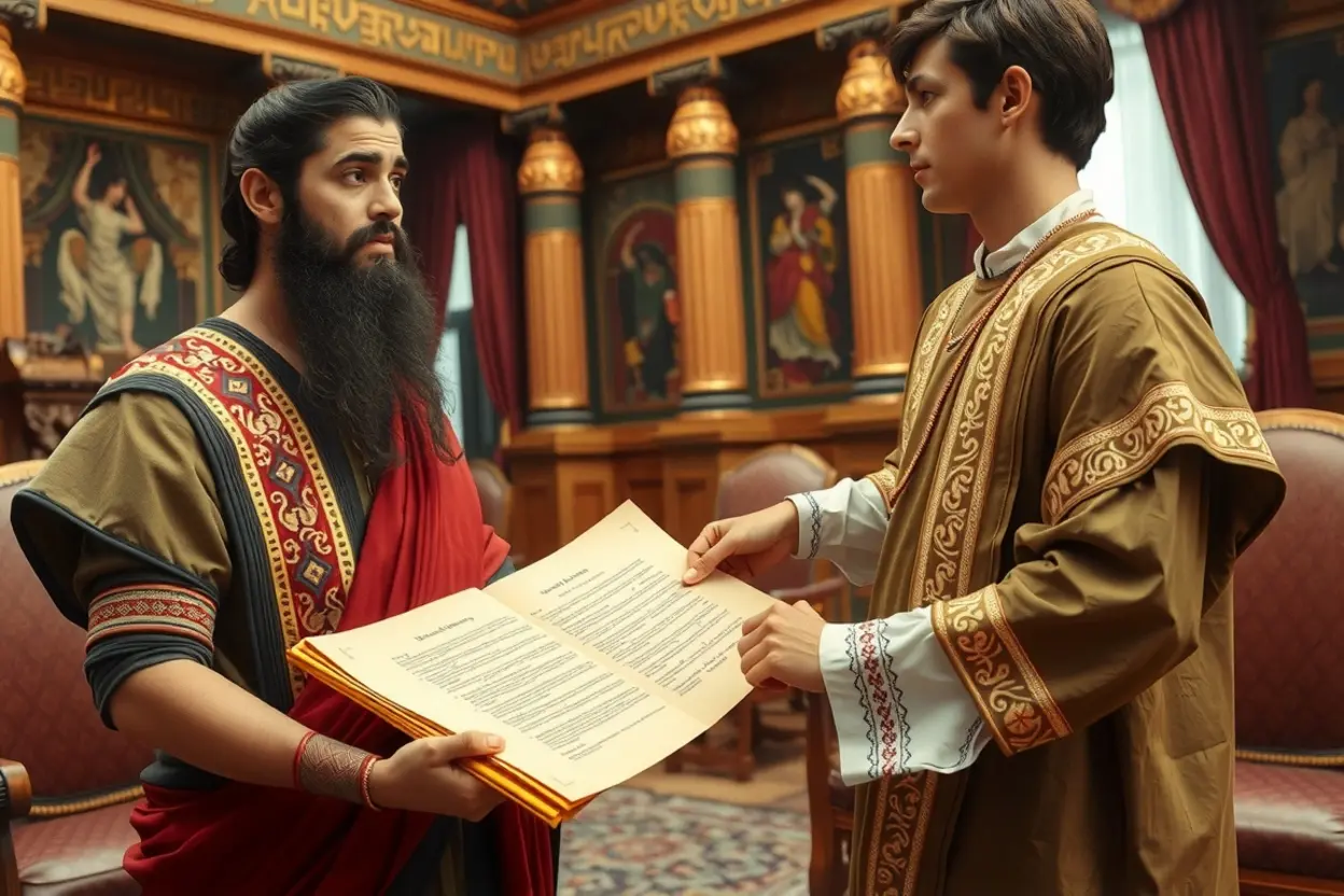 Esdras recebendo decreto real