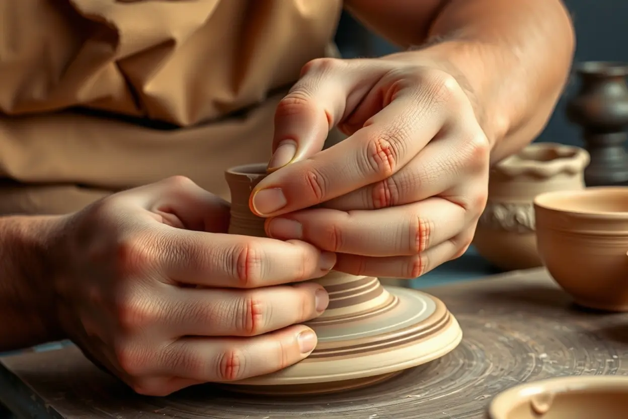 Artesão finalizando obra, metáfora da obra de Deus